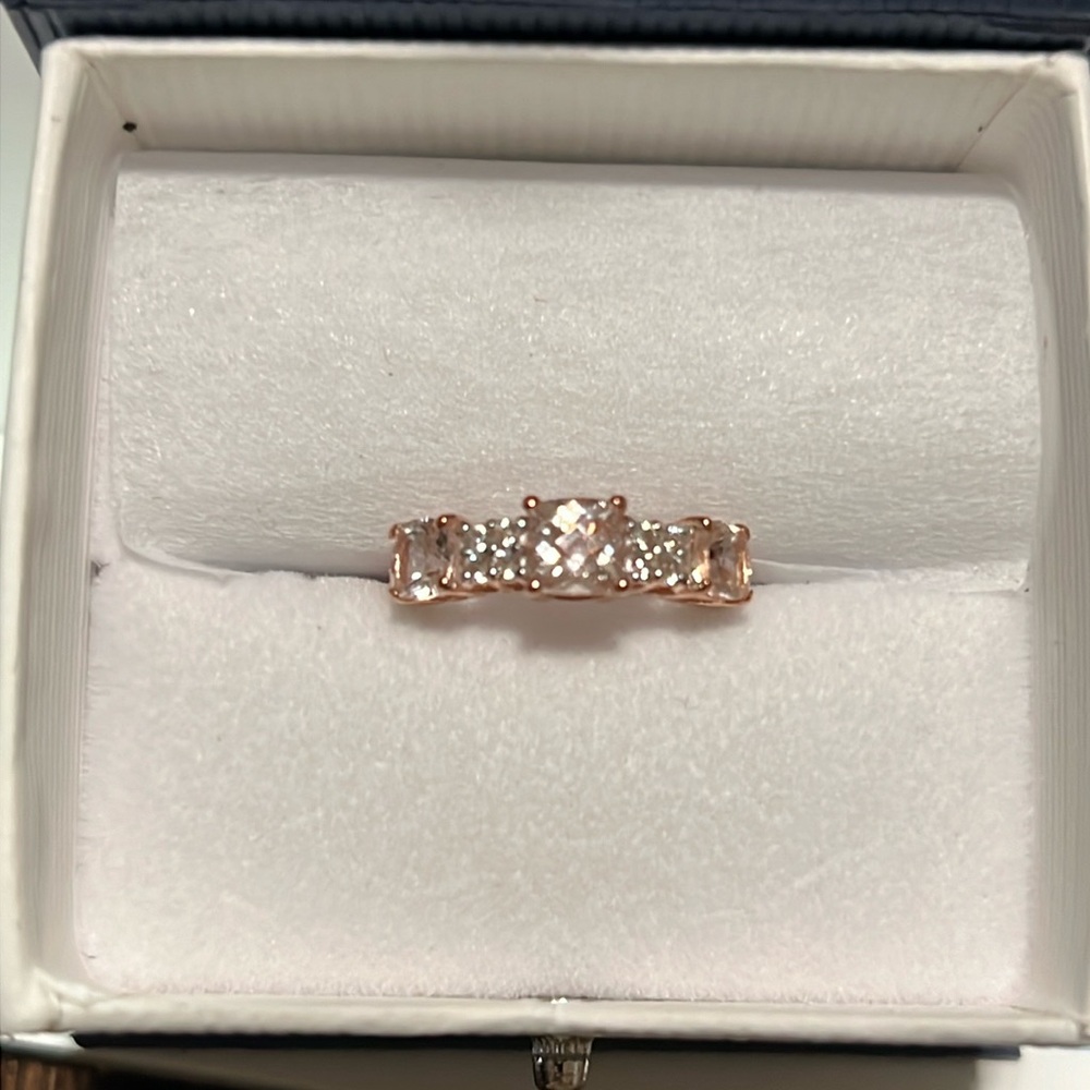 Size 6 Morganite/Diamond ring